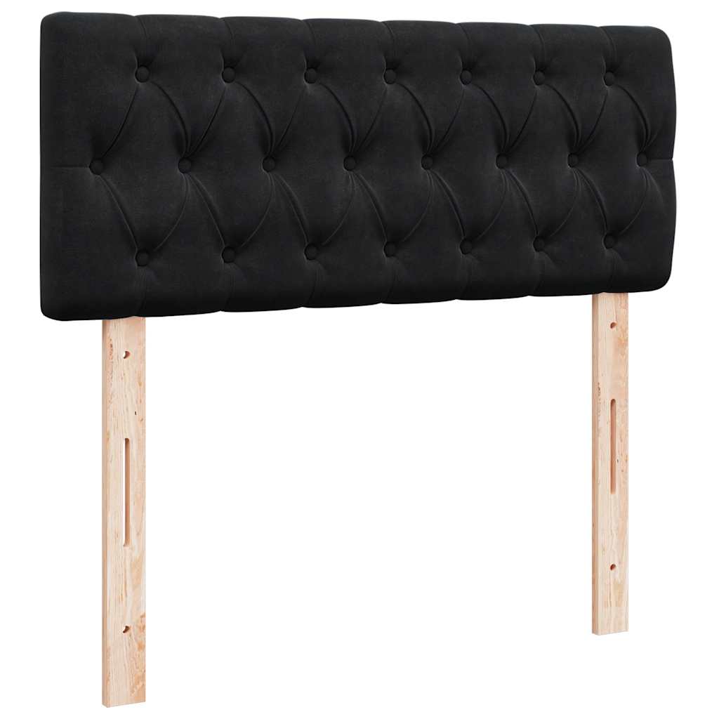 Giroletto a Molle con Materasso Nero 120x200 cm in Velluto
