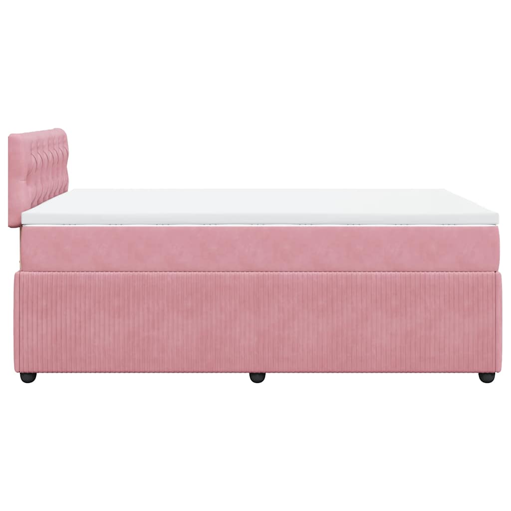 Giroletto a Molle con Materasso Rosa 120x200 cm in Velluto