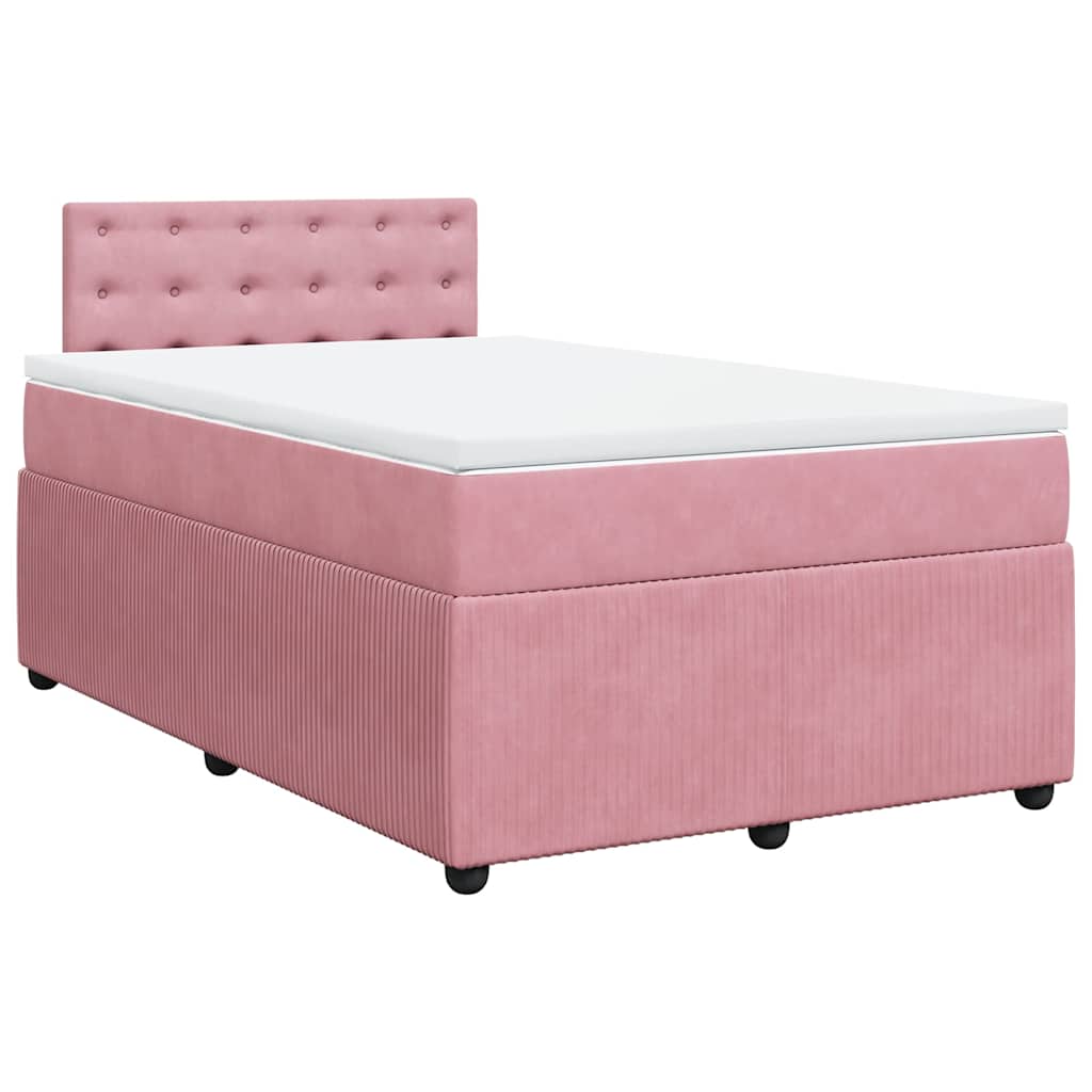 Giroletto a Molle con Materasso Rosa 120x200 cm in Velluto