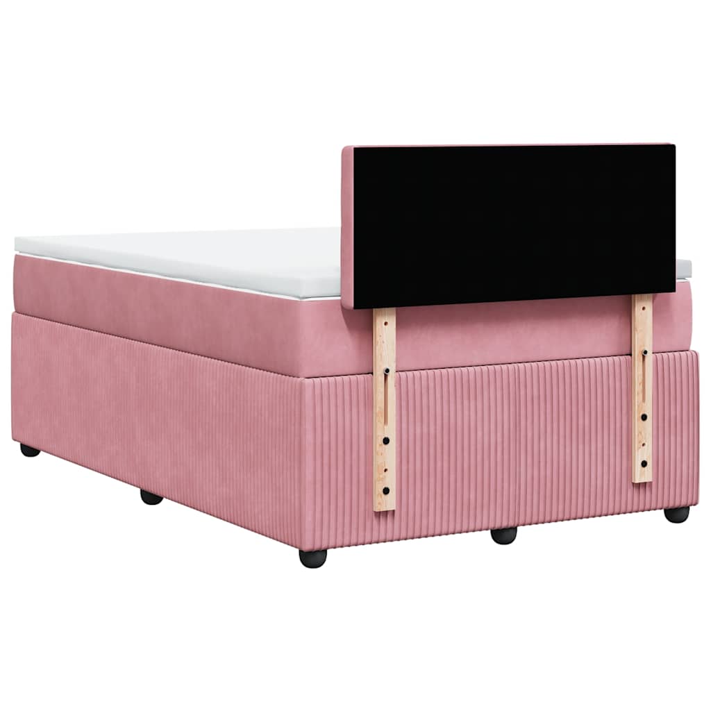 Giroletto a Molle con Materasso Rosa 120x200 cm in Velluto