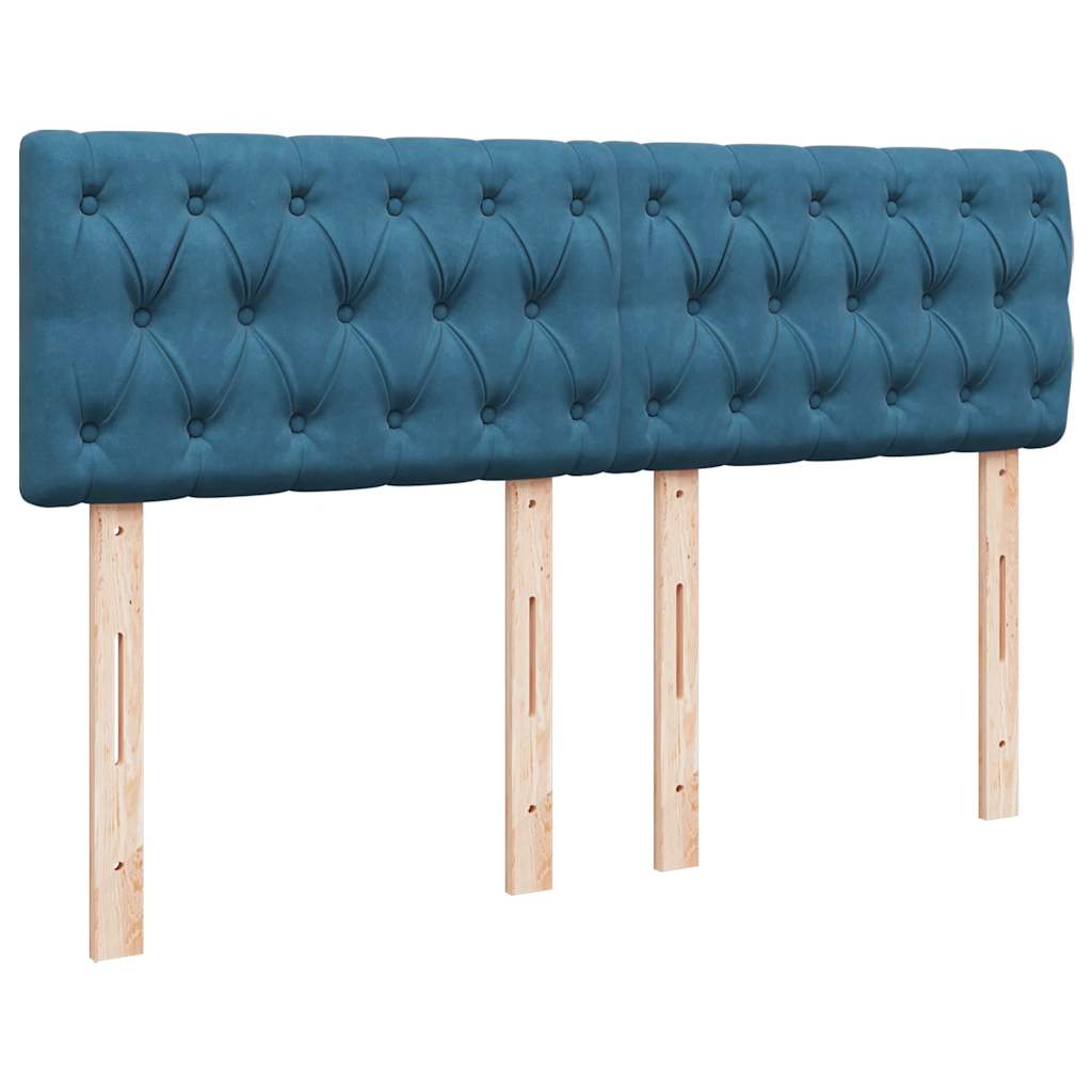 Giroletto a Molle con Materasso Blu 140x190 cm in Velluto