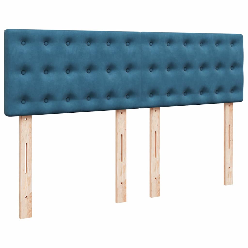 Giroletto a Molle con Materasso Blu 140x190 cm in Velluto