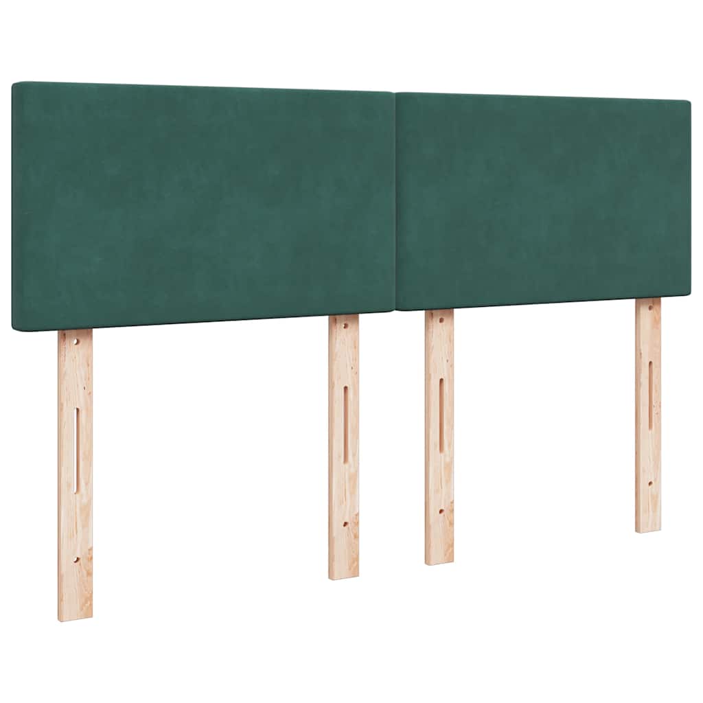 Giroletto a Molle con Materasso Verde Scuro 160x200 cm Velluto