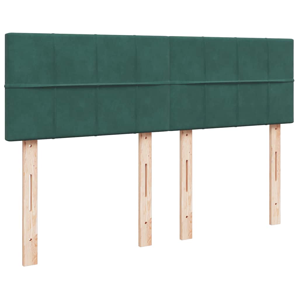 Giroletto a Molle con Materasso Verde Scuro 160x200 cm Velluto