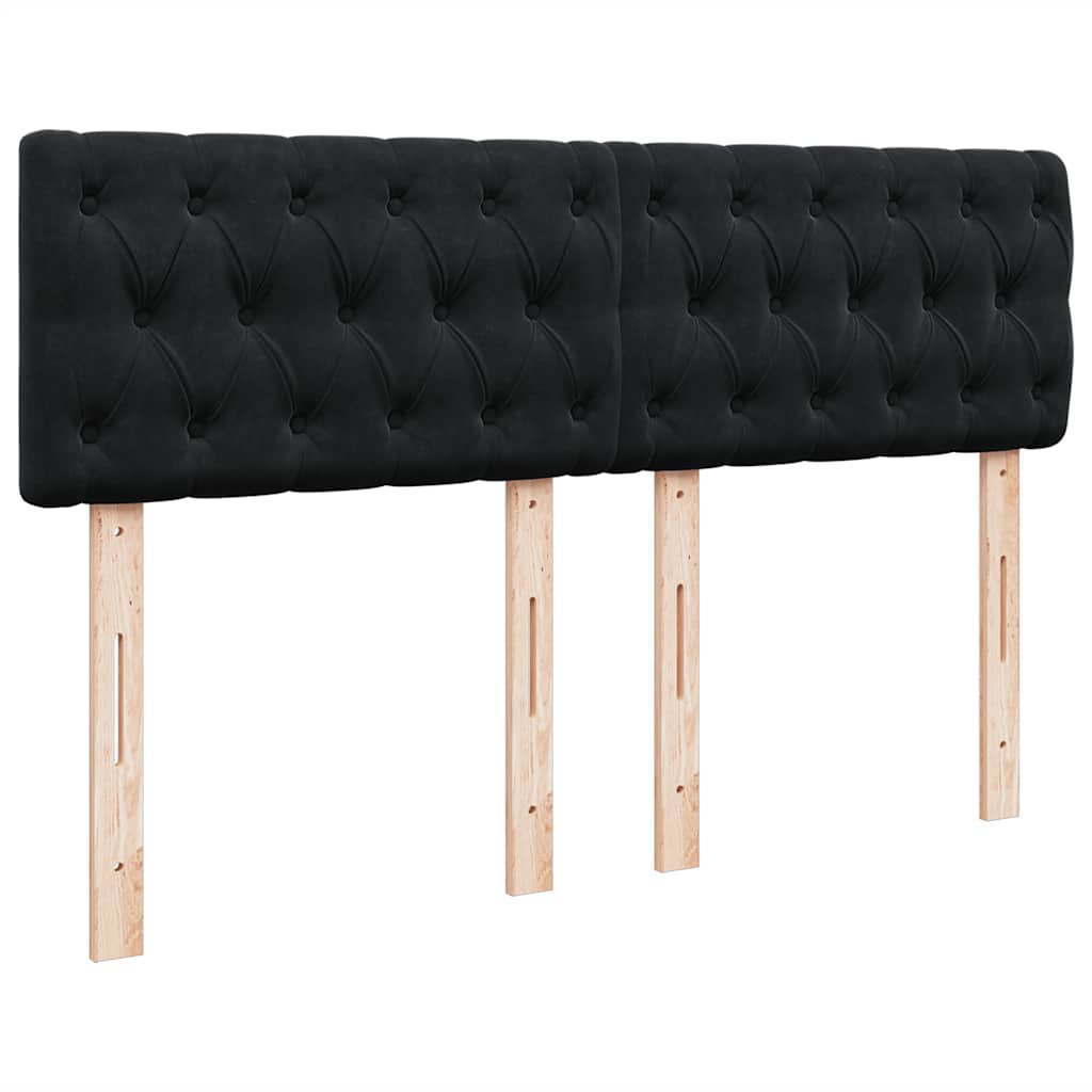 Giroletto a Molle con Materasso Nero 160x200 cm in Velluto