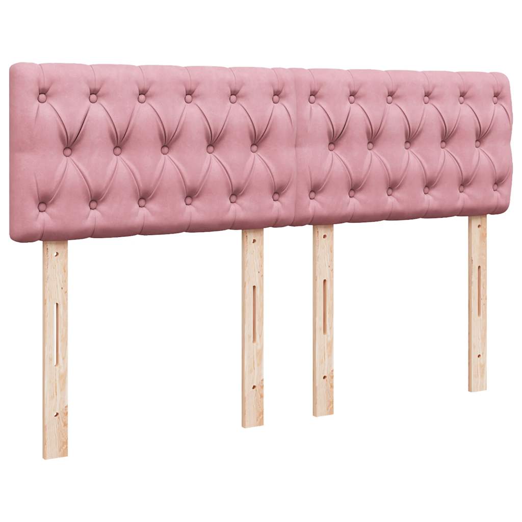 Giroletto a Molle con Materasso Rosa 160x200 cm in Velluto