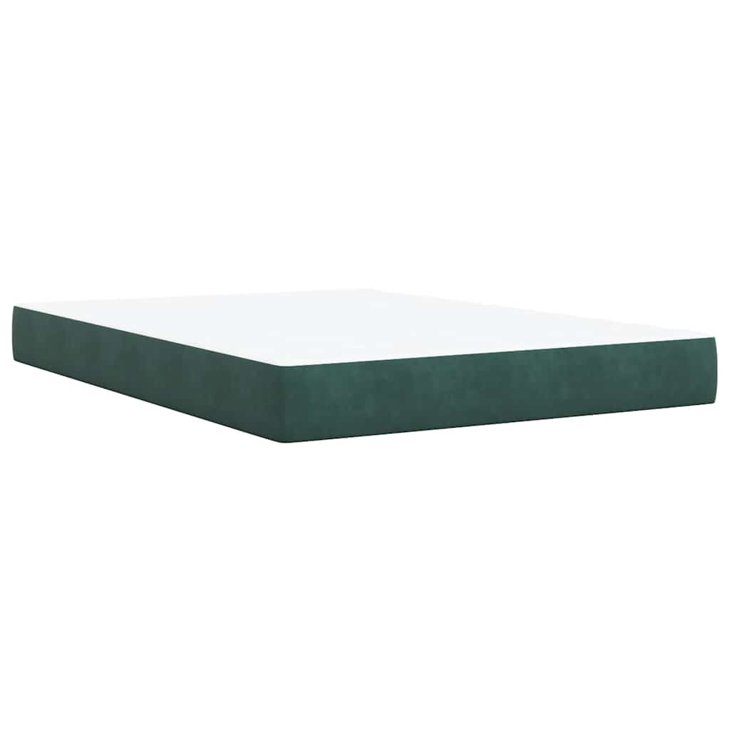 Giroletto a Molle con Materasso Verde Scuro 160x200 cm Velluto - homemem39