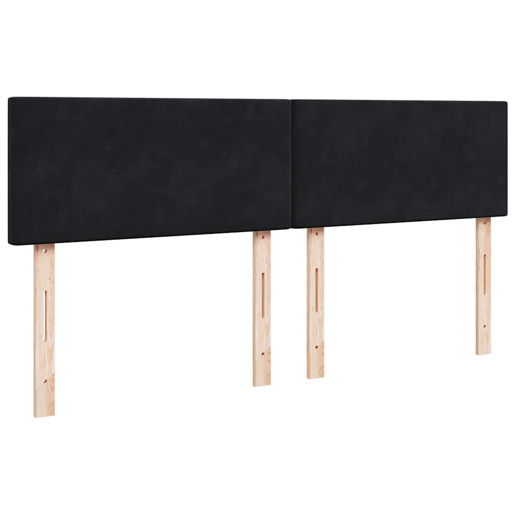 Giroletto a Molle con Materasso Nero 180x200 cm in Velluto