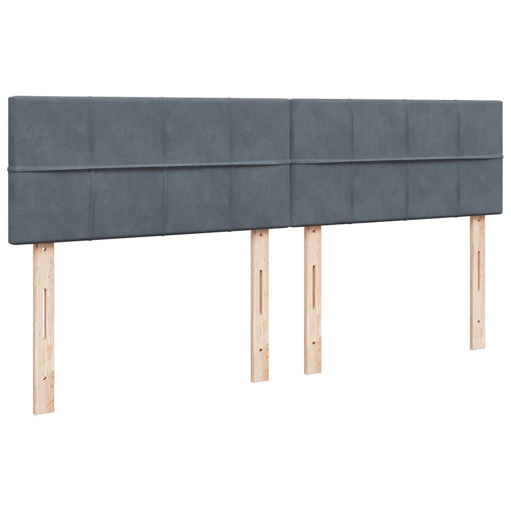 Giroletto a Molle con Materasso Grigio Scuro 180x200 cm Velluto
