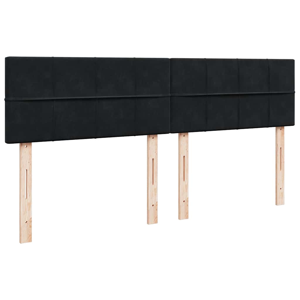 Giroletto a Molle con Materasso Nero 180x200 cm in Velluto