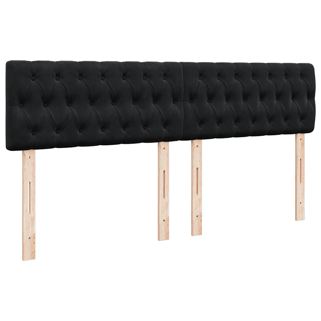Giroletto a Molle con Materasso Nero 180x200 cm in Velluto