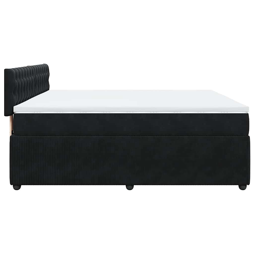 Giroletto a Molle con Materasso Nero 180x200 cm in Velluto