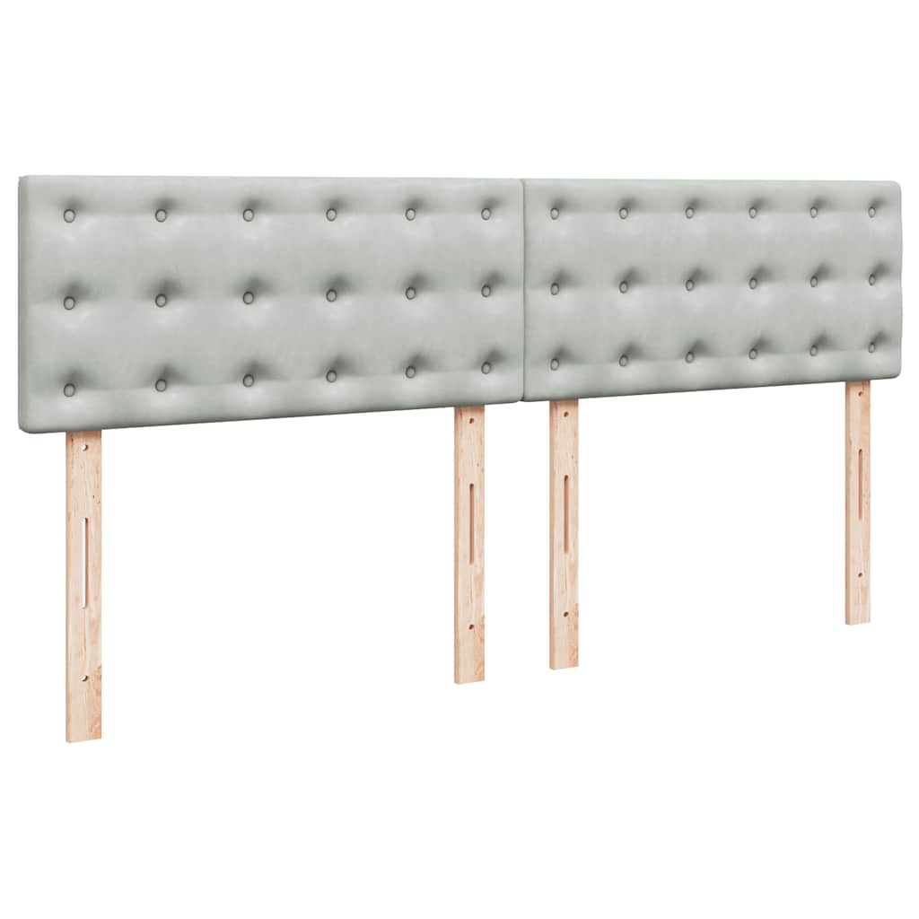 Giroletto a Molle con Materasso Grigio Chiaro 180x200cm Velluto