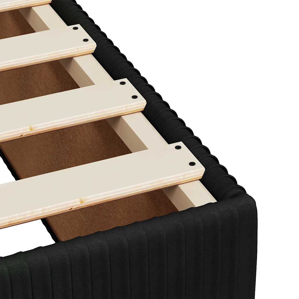 Giroletto a Molle con Materasso Nero 200x200 cm in Velluto