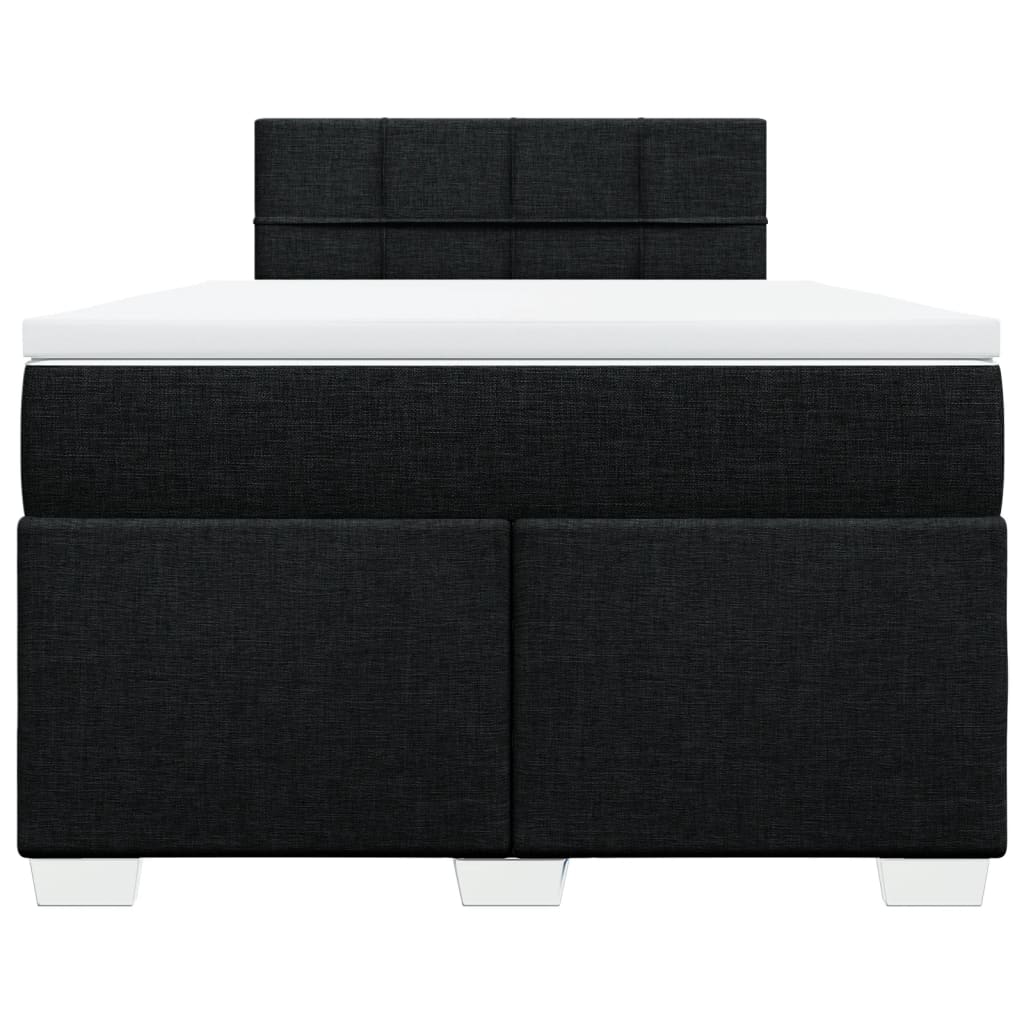 Giroletto a Molle con Materasso Nero 120x190 cm in Tessuto