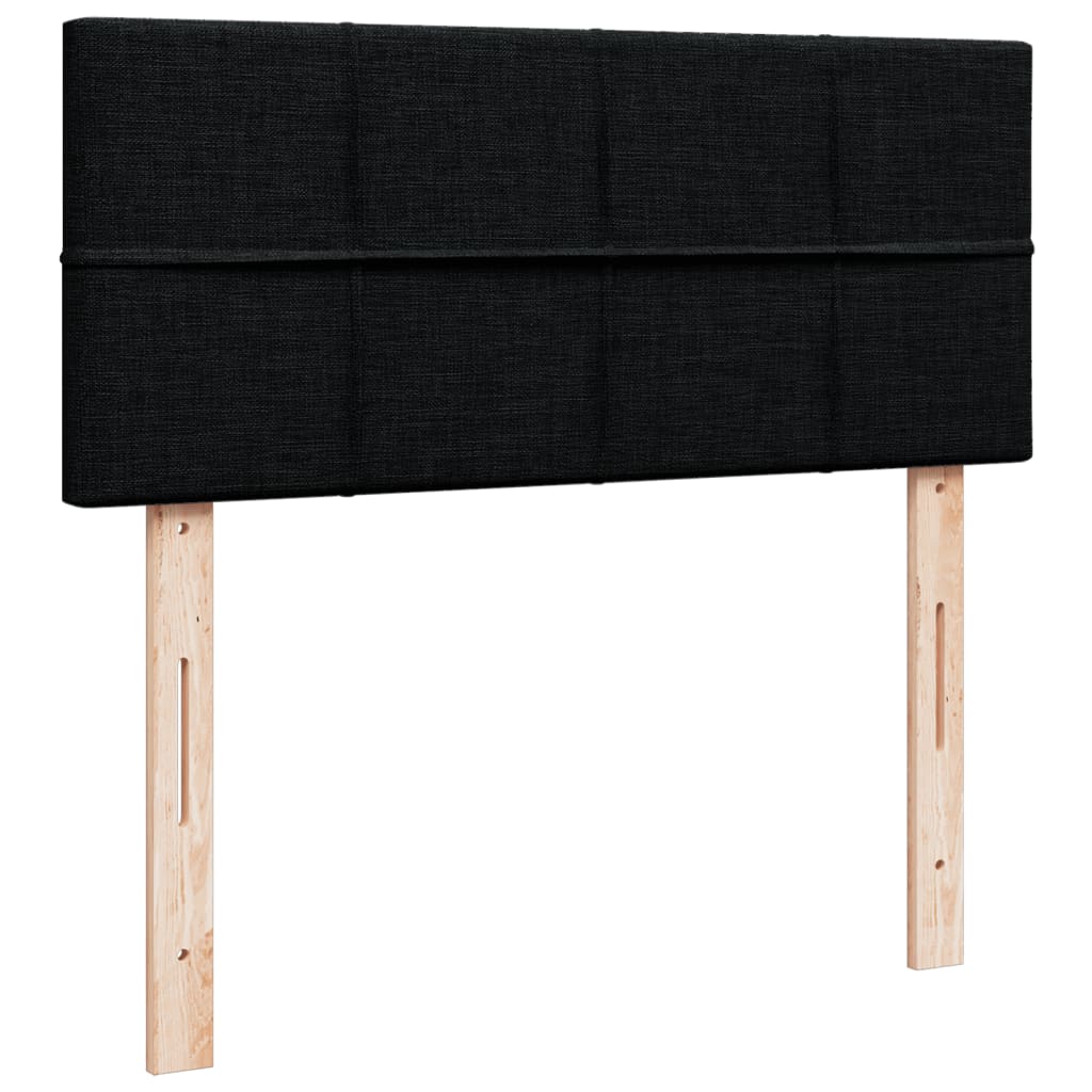 Giroletto a Molle con Materasso Nero 120x190 cm in Tessuto