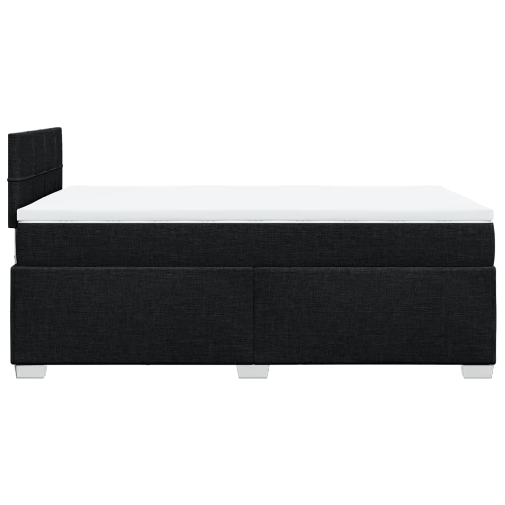 Giroletto a Molle con Materasso Nero 120x190 cm in Tessuto