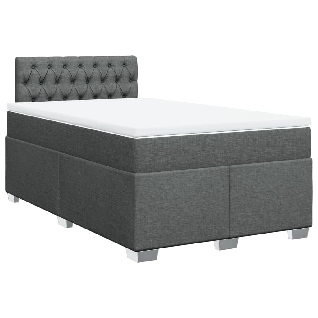 Giroletto a Molle con Materasso Grigio Scuro 120x190cm Tessuto