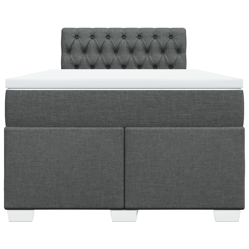 Giroletto a Molle con Materasso Grigio Scuro 120x190cm Tessuto