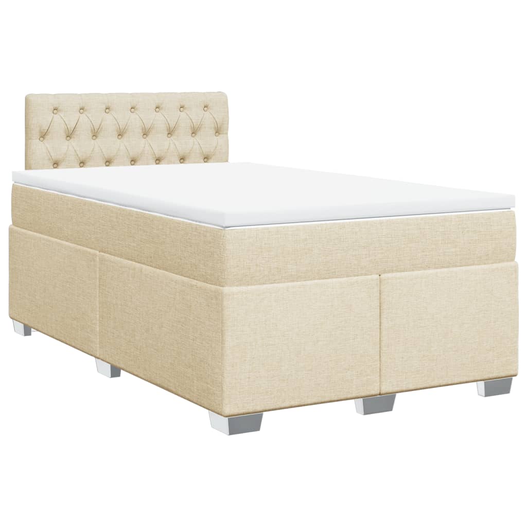 Giroletto a Molle con Materasso Crema 120x190 cm in Tessuto
