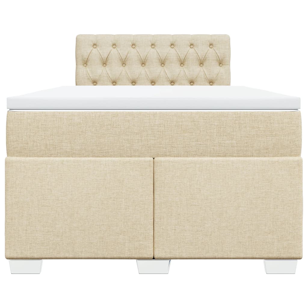 Giroletto a Molle con Materasso Crema 120x190 cm in Tessuto