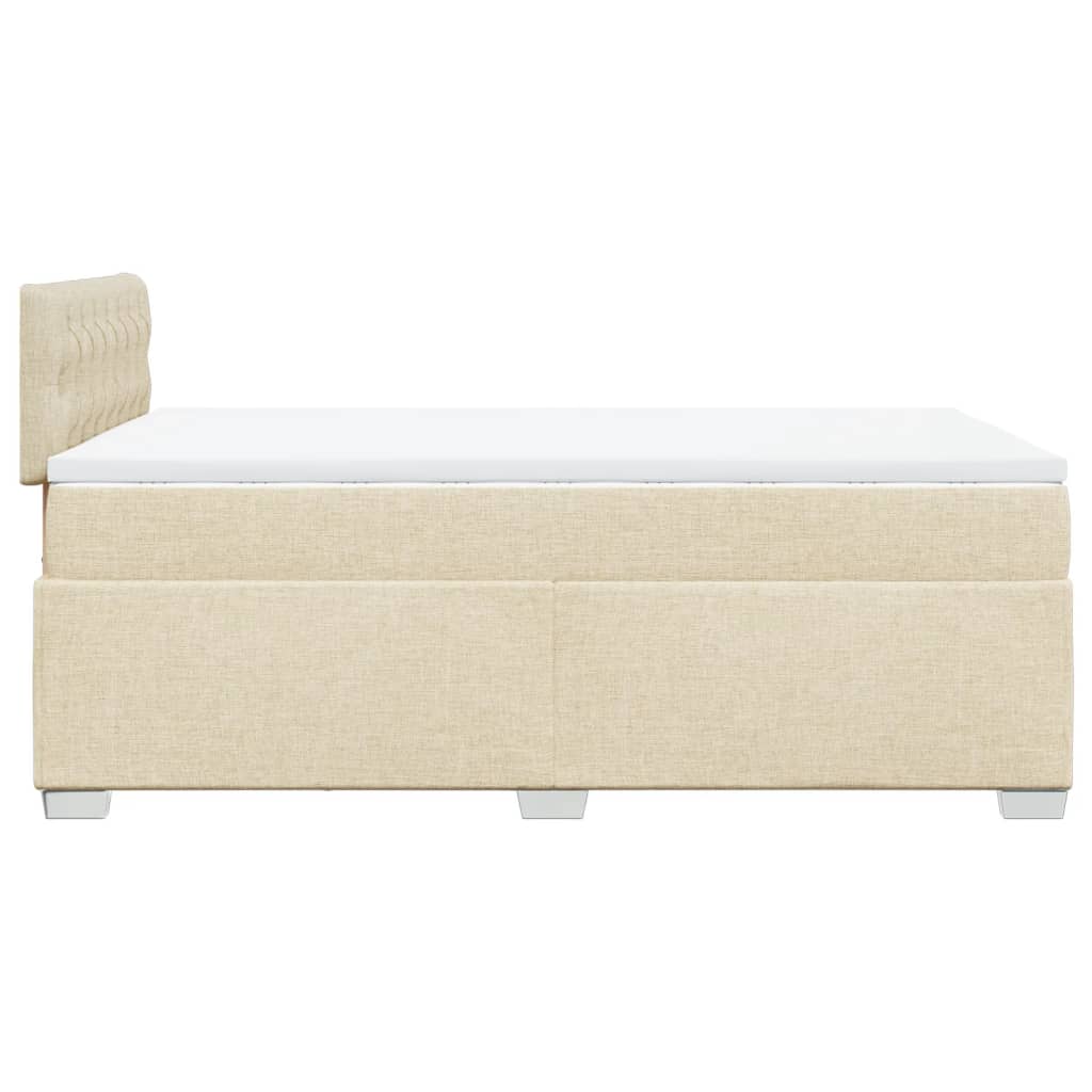 Giroletto a Molle con Materasso Crema 120x190 cm in Tessuto
