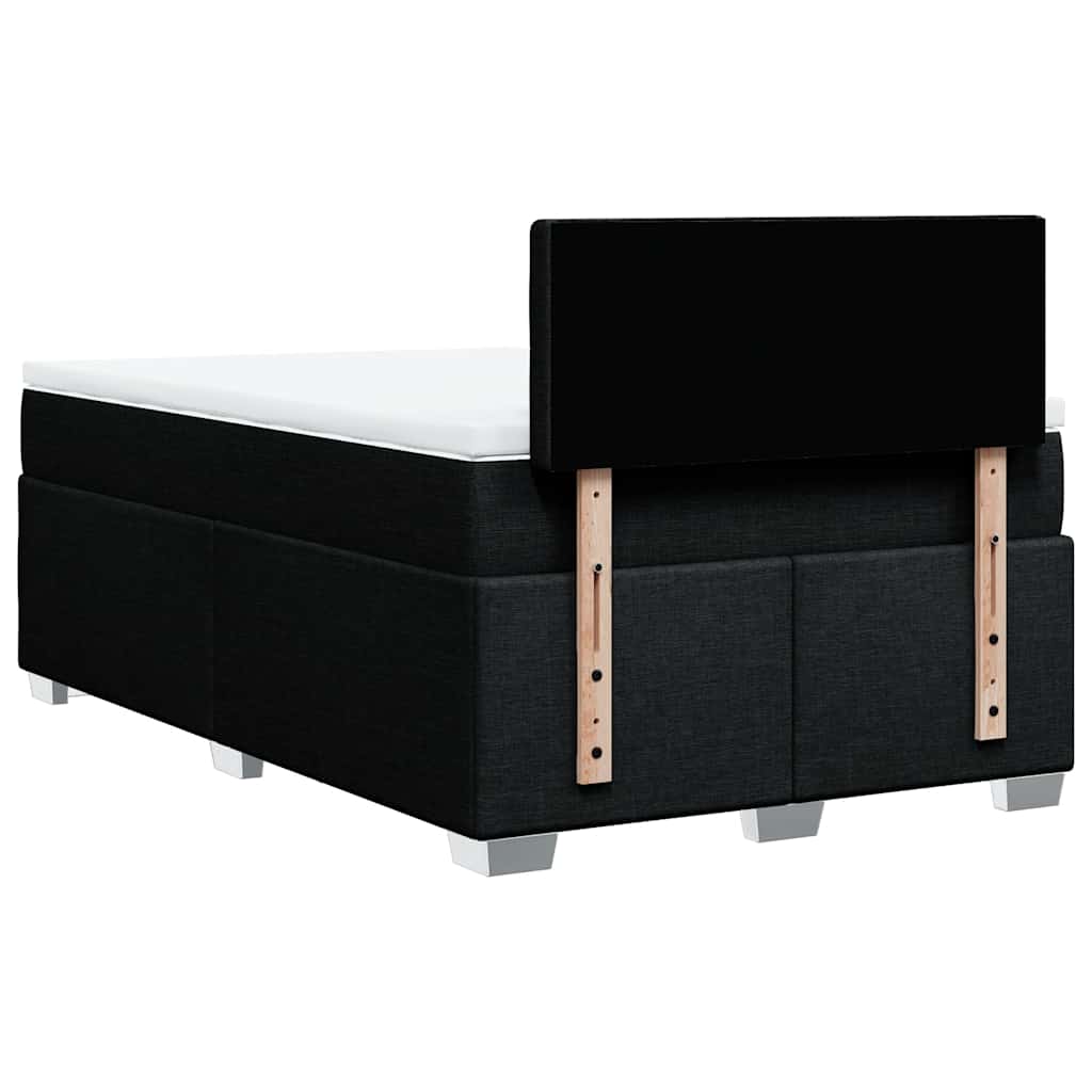 Giroletto a Molle con Materasso Nero 120x190 cm in Tessuto
