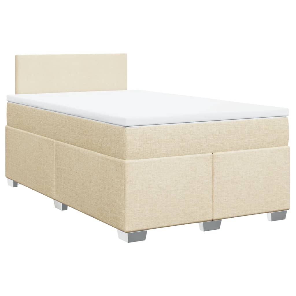Giroletto a Molle con Materasso Crema 120x200 cm in Tessuto