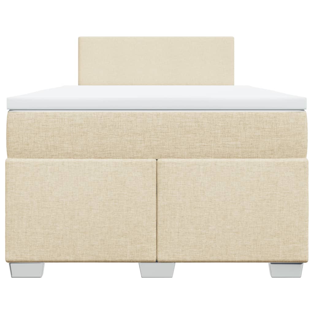 Giroletto a Molle con Materasso Crema 120x200 cm in Tessuto
