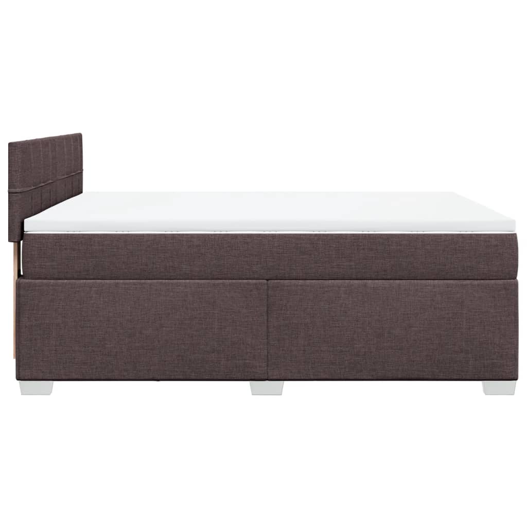 Giroletto a Molle con Materasso Marrone Scuro 140x200cm Tessuto | homemem39