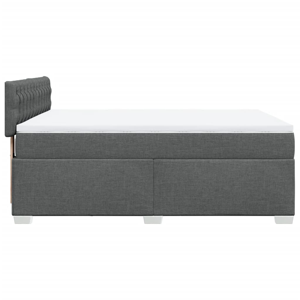 Giroletto a Molle con Materasso Grigio Scuro 140x200cm Tessuto