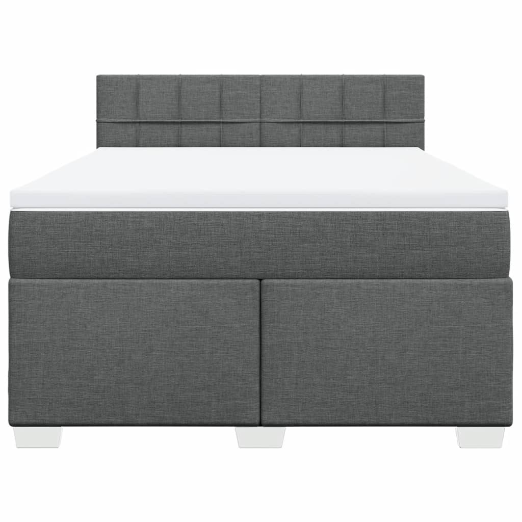 Giroletto a Molle con Materasso Grigio Scuro 160x200 cm Tessuto