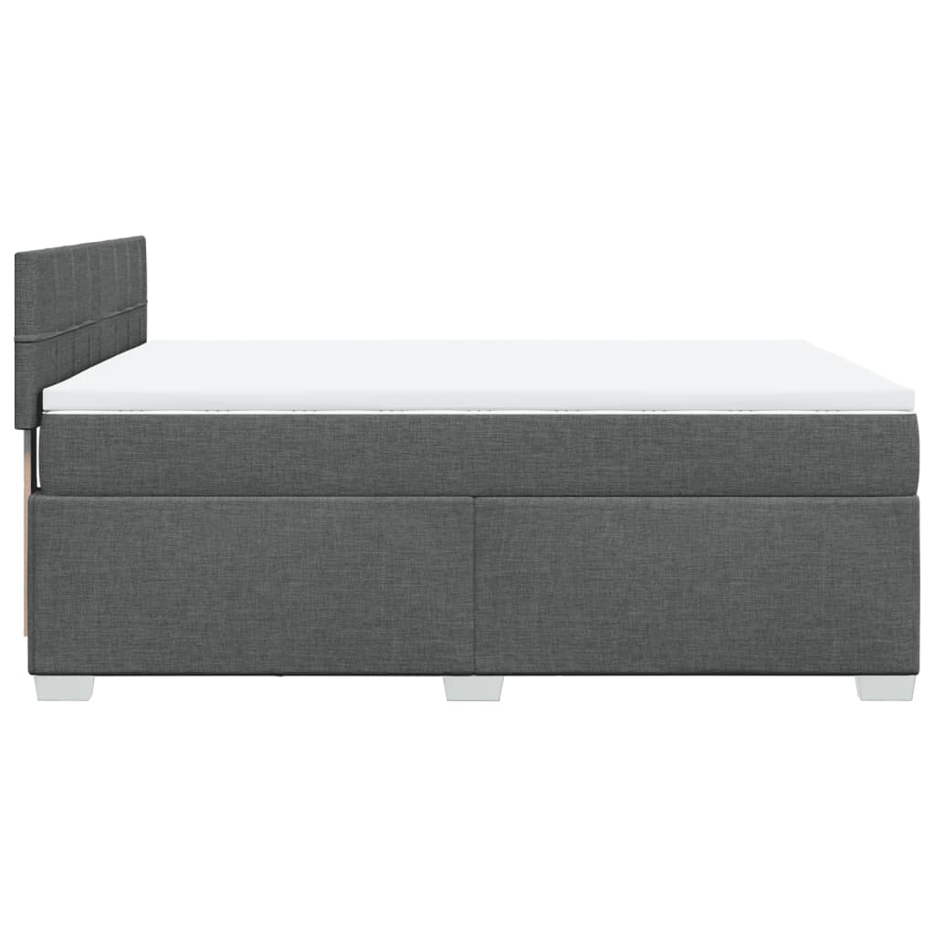 Giroletto a Molle con Materasso Grigio Scuro 160x200 cm Tessuto