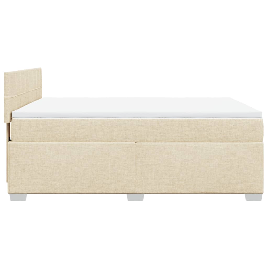 Giroletto a Molle con Materasso Crema 160x200 cm in Tessuto