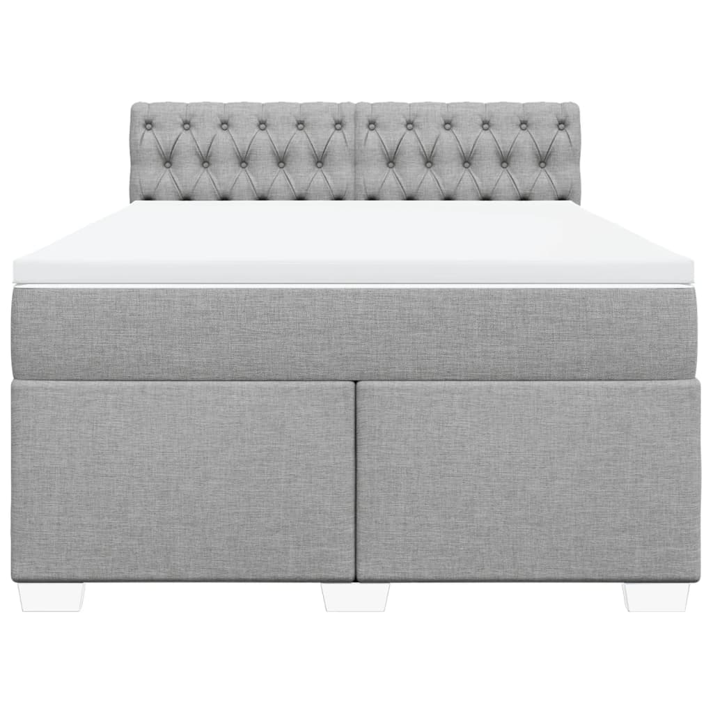 Giroletto a Molle con Materasso Grigio Chiaro160x200 cm Tessuto