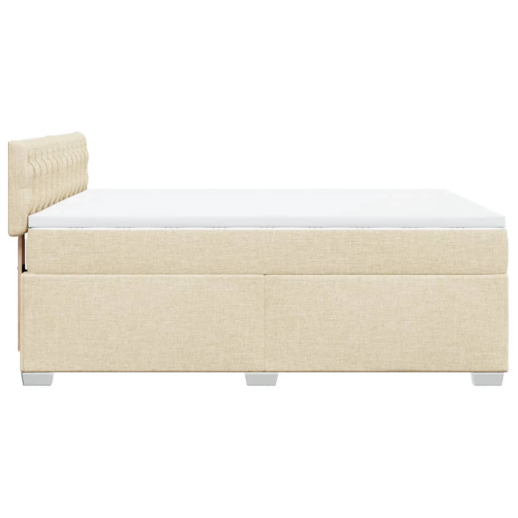 Giroletto a Molle con Materasso Crema 160x200 cm in Tessuto