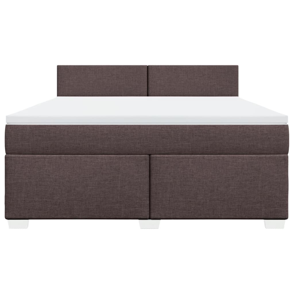 Giroletto a Molle con Materasso Marrone Scuro 180x200cm Tessuto