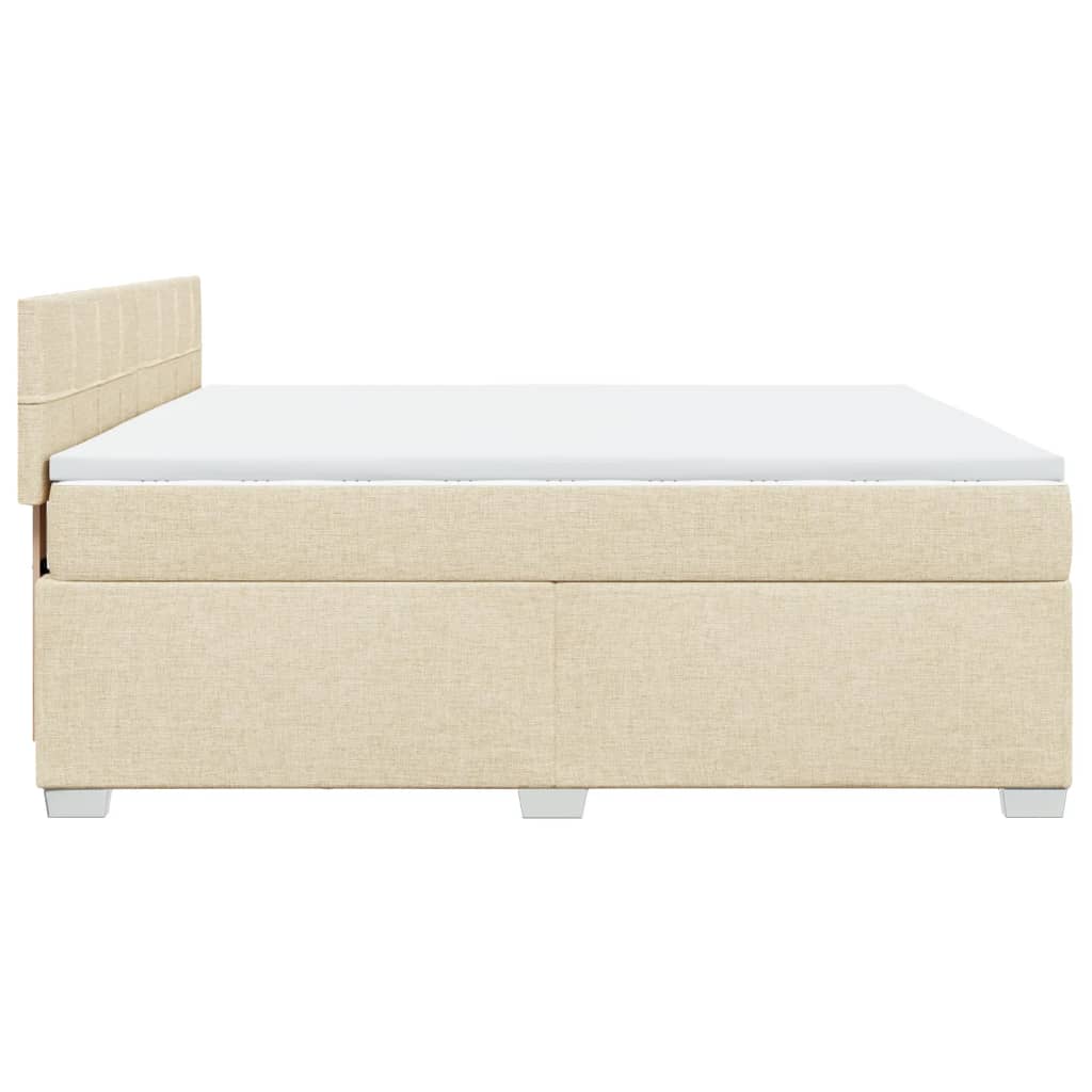 Giroletto a Molle con Materasso Crema 180x200 cm in Tessuto | homemem39