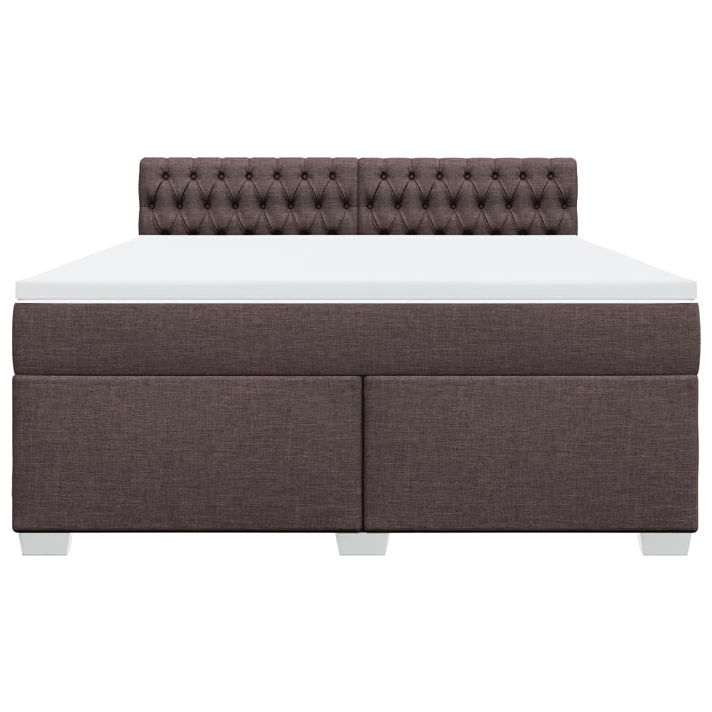 Giroletto a Molle con Materasso Marrone Scuro 180x200cm Tessuto