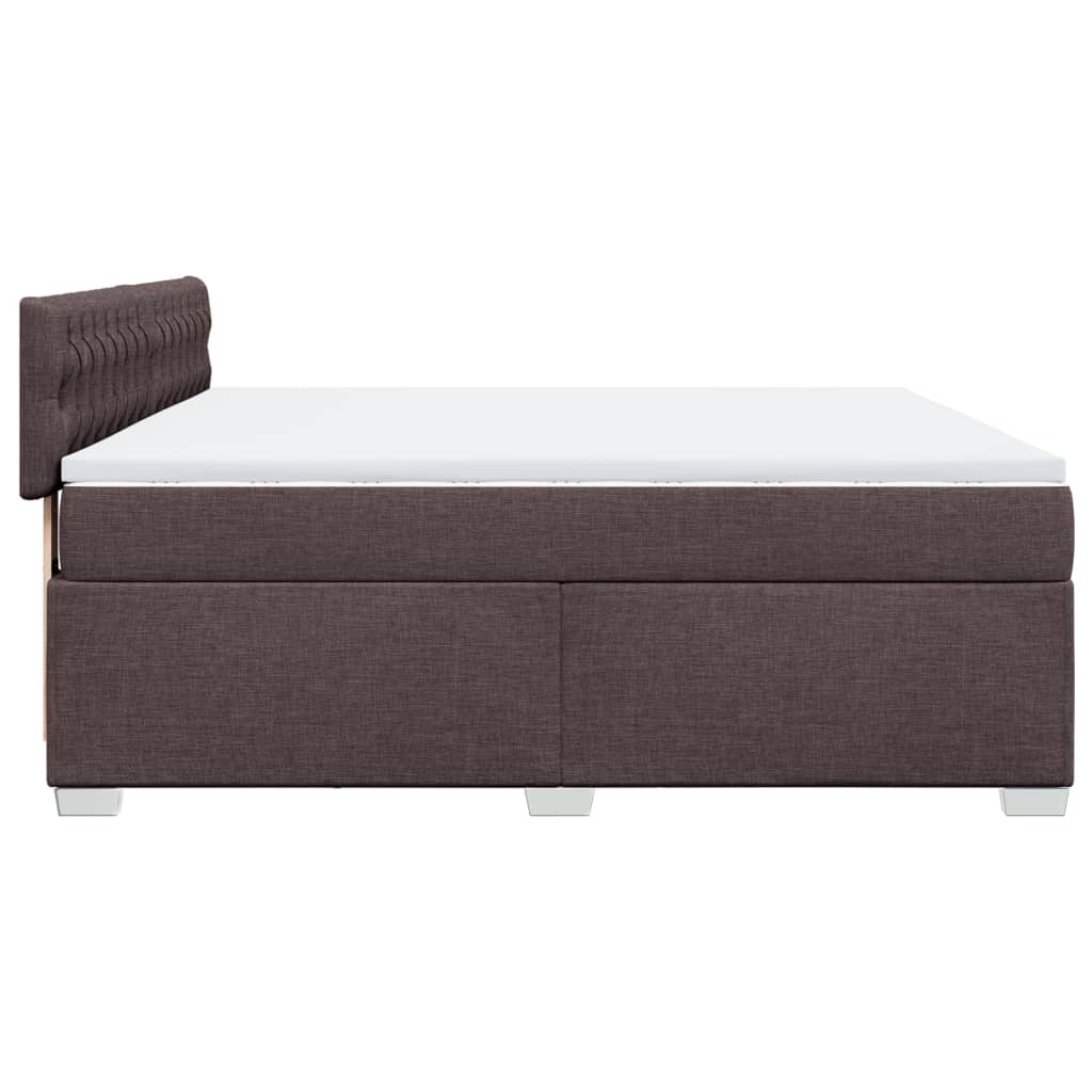 Giroletto a Molle con Materasso Marrone Scuro 180x200cm Tessuto