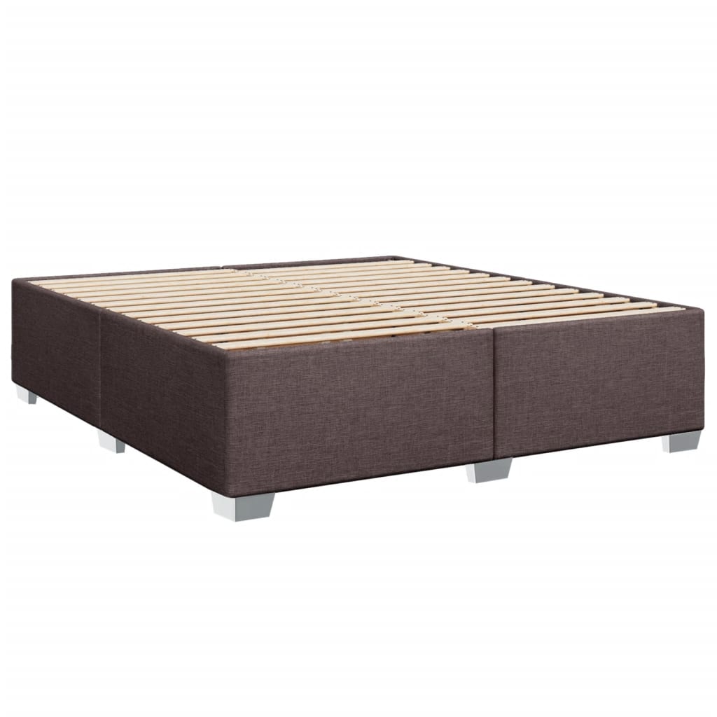 Giroletto a Molle con Materasso Marrone Scuro 180x200cm Tessuto