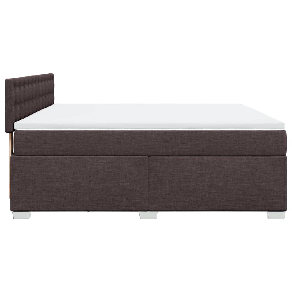 Giroletto a Molle con Materasso Marrone Scuro 180x200cm Tessuto