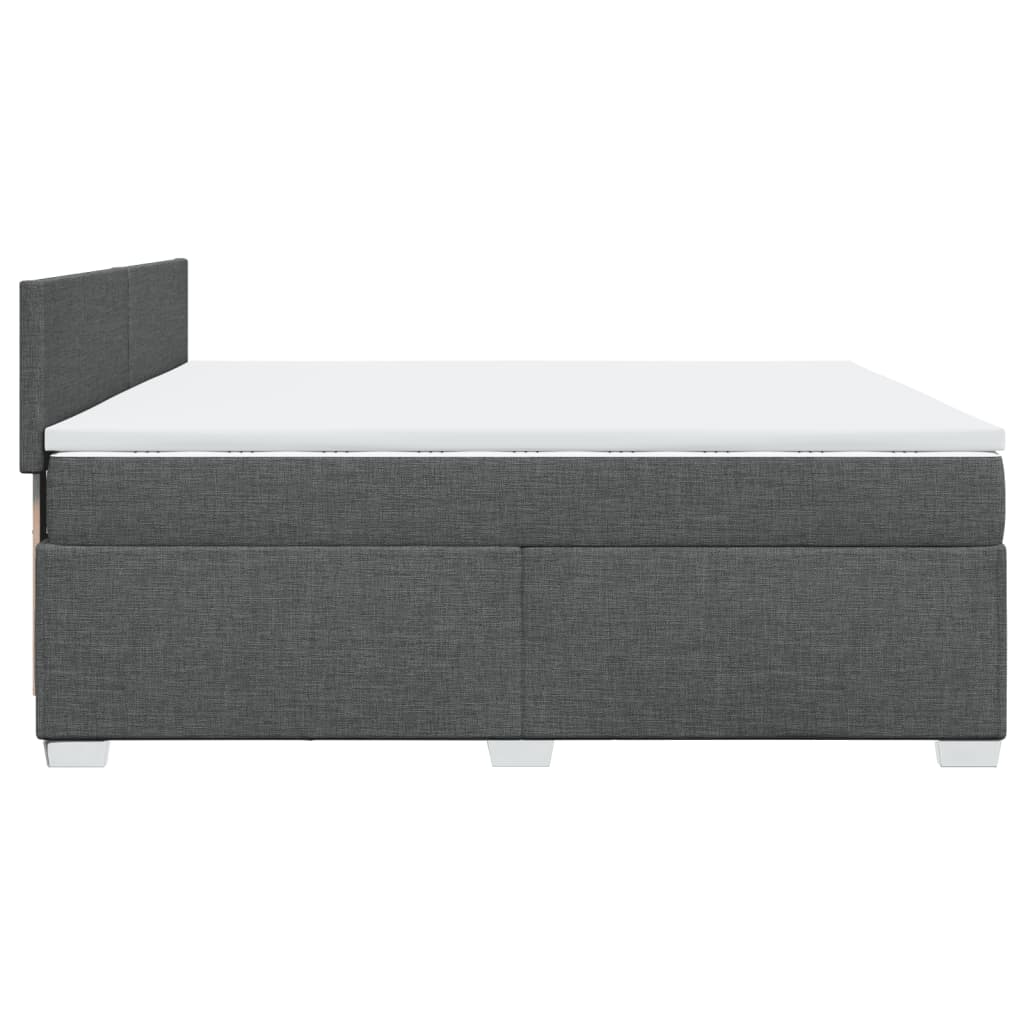 Giroletto a Molle con Materasso Grigio Scuro 200x200 cm Tessuto | homemem39