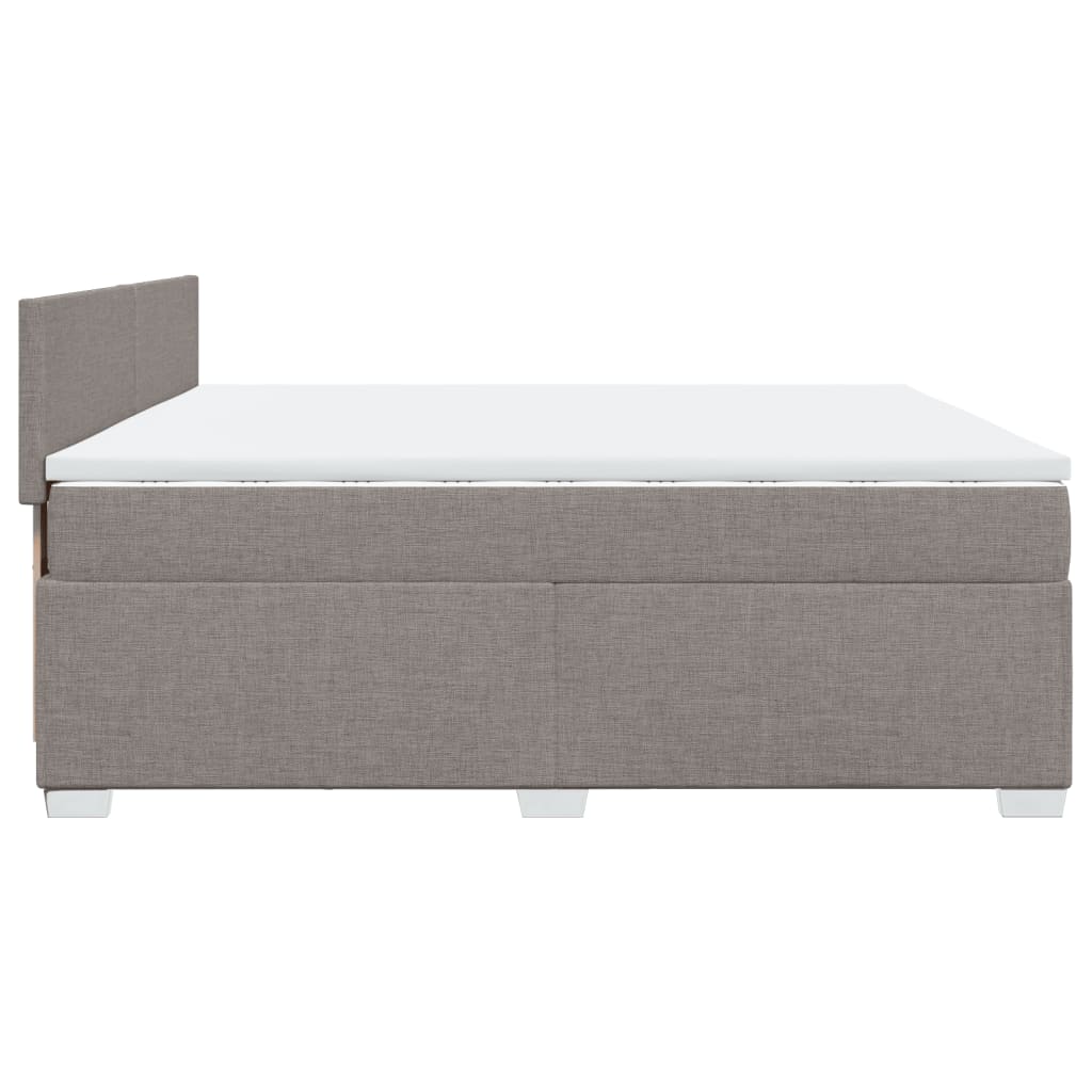 Giroletto a Molle con Materasso Tortora 200x200 cm in Tessuto - homemem39