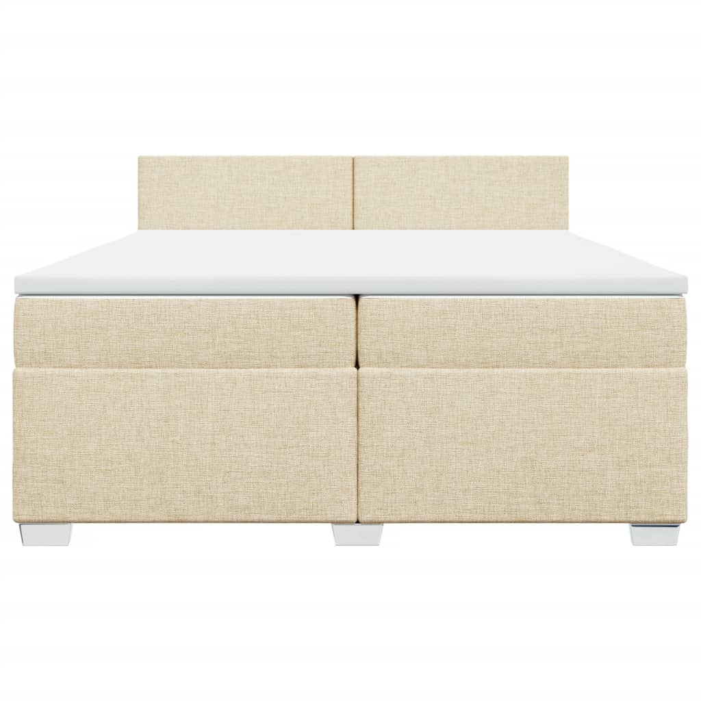 Giroletto a Molle con Materasso Crema 200x200 cm in Tessuto