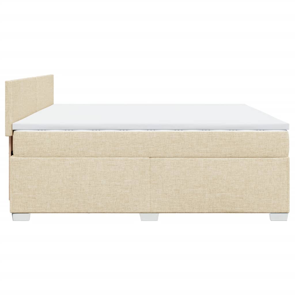 Giroletto a Molle con Materasso Crema 200x200 cm in Tessuto - homemem39