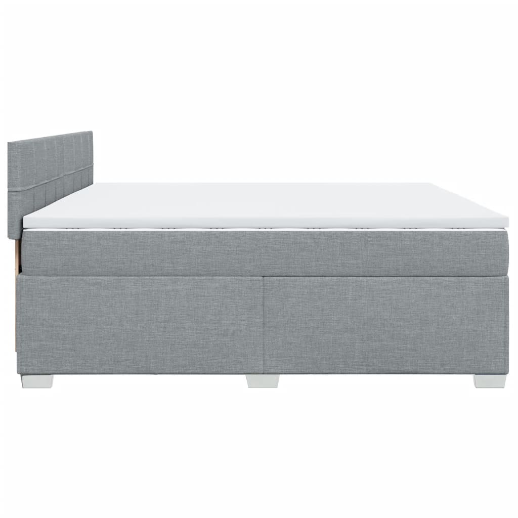 Giroletto a Molle con Materasso Grigio Chiaro 200x200cm Tessuto | homemem39