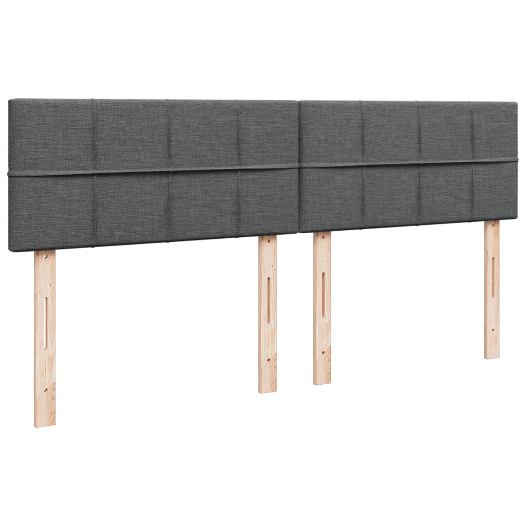 Giroletto a Molle con Materasso Grigio Scuro 200x200 cm Tessuto