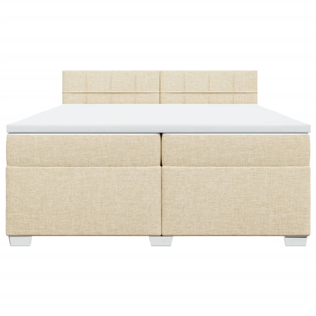 Giroletto a Molle con Materasso Crema 200x200 cm in Tessuto