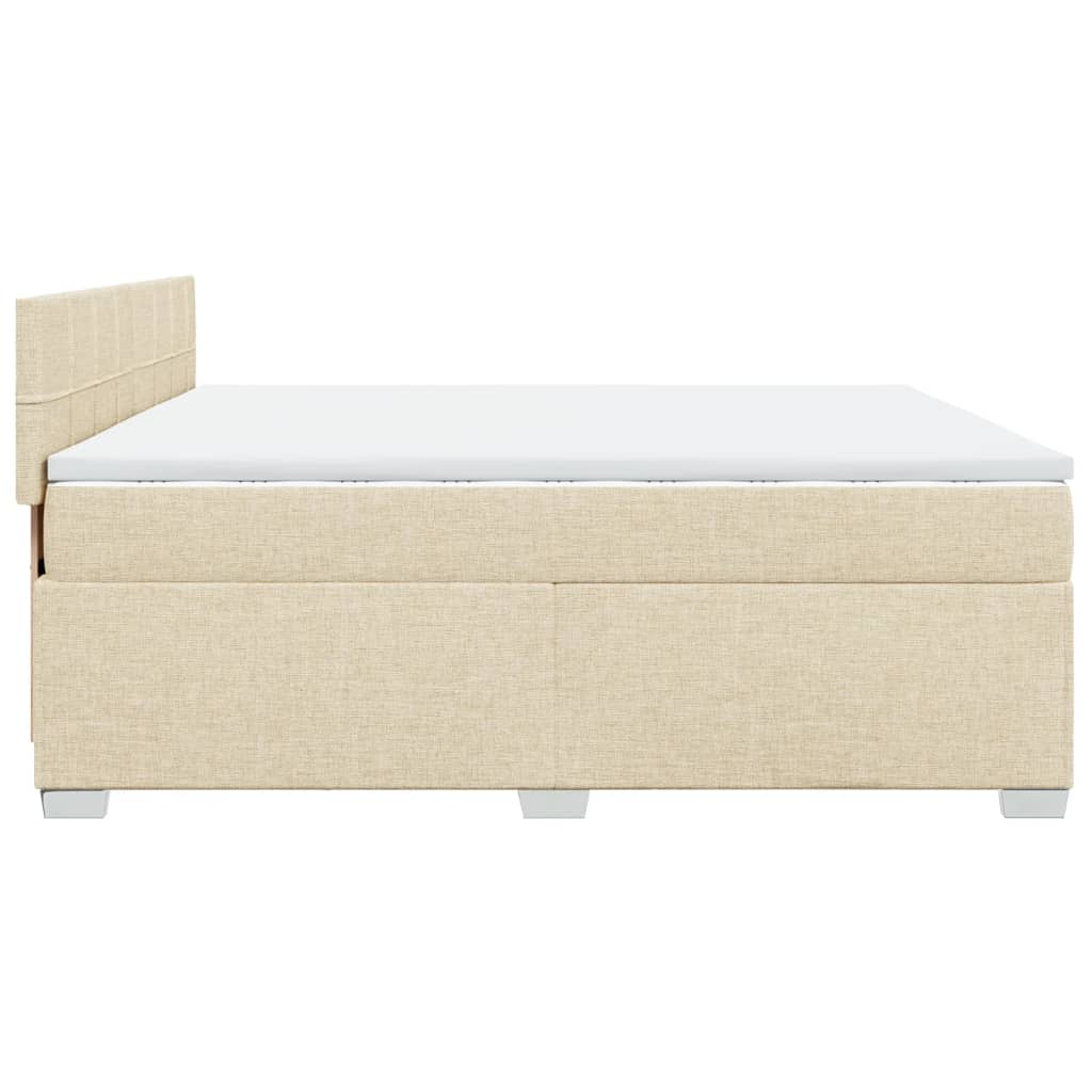 Giroletto a Molle con Materasso Crema 200x200 cm in Tessuto